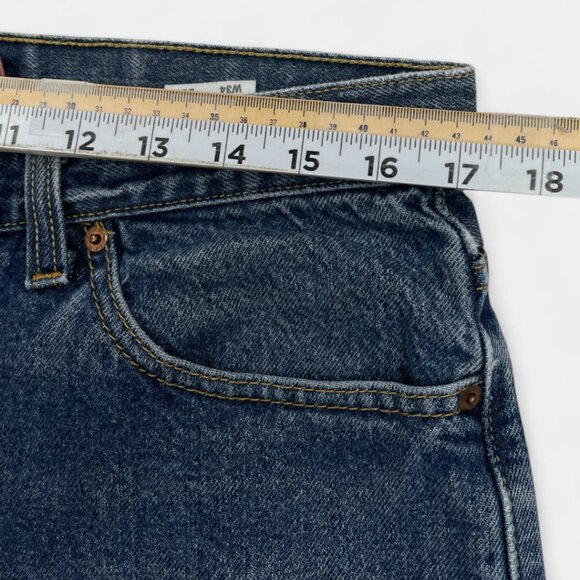 Levi's 505 Men's Blue Denim Jeans Size 34x29 Regular Straight Distressed Vintage - Picture 8 of 14